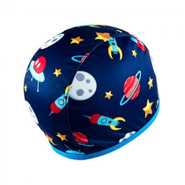 Floaties Boys’ Swimcap - Blue Rocket Ship